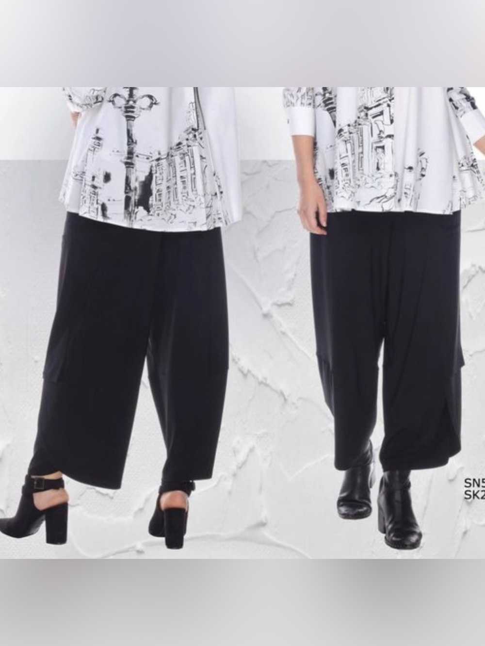 sun kim anna pants Wide Leg Gray Cropped Pants Size Large
